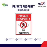 [ACP] Private Property Sign | No Trespassing | Tanah Persendirian Dilarang Masuk | Sticker on Board