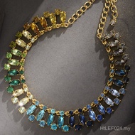 Shiny Dress Unique Medieval Glass Crystal Exaggerated European American Necklace Design Oscar Clavic