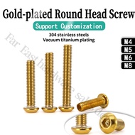 304 Stainless Steel Titanium Half Round Head Hexagon Socket Screw Round Head Screw Mushroom Head Scr