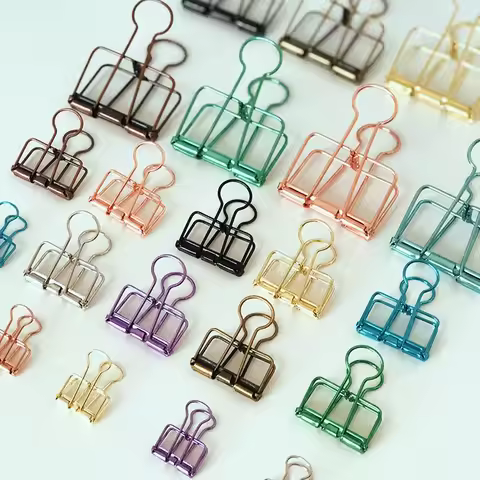 2-10 Pcs Paper Clip Sliver Rose Gold Binder Clips Page Holder Office Study Binder Clips Photo Clamp 