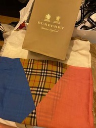 真 Burberry scarf 絲巾 大圍巾 夏天用 全新
