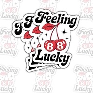 3Pcs Feeling Lucky Sticker Cherries 8 Ball Sticker Gift for Feeling Lucky 88 Stickers Cherry Casino 