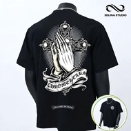 Chrome Hearts t-shirt with cross hands printed in 5D for Men and Women Loose Format local brand beau
