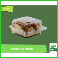 Spring Jade: Clamshell Square Pastry Plastic Container |WF168| C306| C12 (20 pcs)