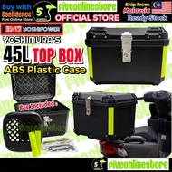 YOSHIMURA Top Box 45L With Base Premium ABS Plastic Box Waterproof Storage Safety Lock Back Box Peti