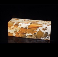 壽山石紅油花坑方田仔印章2.5×2.5×7 cm