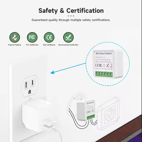 Tuya WiFi Smart Switch 2 Way Control Breaker Relay 16A Smart Life APP Voice Control with Alexa Googl