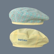 Mũ Nồi Nữ Đội 2 Mặt 2 Kiểu Vintage JBR13 Jussy Official Kiểu Mũ Beret Sọc Caro Chất Vải Cotton Mỏng