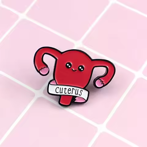 Cuterus Custom Enamel Pin Women Female Uterus Womb Brooches Gift Feminism Icons Pin Badge Button Lap