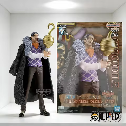 Bandai Original Banpresto One Piece DXF Great Pirate Route Crocodile Action Figures Anime Figuras Do