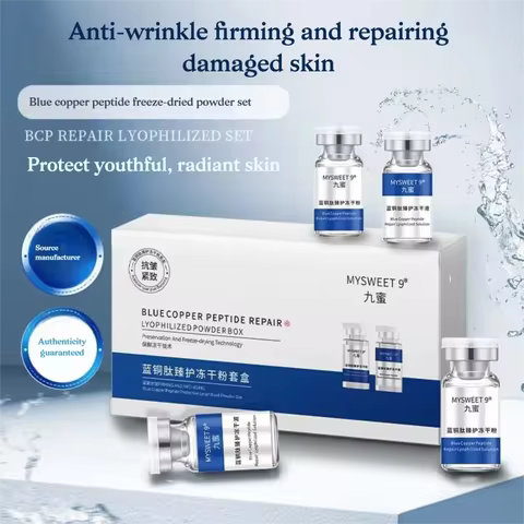 GHK-Cu Blue Copper Peptide Freeze-Dried Powder Essence Kit Moisturizing Firming Rejuvenating Facial 