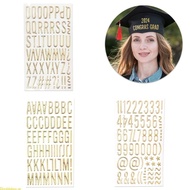 Doublebuy Gold Glittering Large Letter Sticker 3D Metallic Letter Number Sticker for Craft