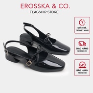Erosska - Women's lolita high heels, black bow straps, 4cm high - EL037