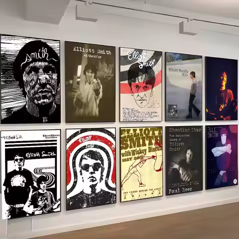 Singer Elliott Smith Classic Anime Poster Waterproof Paper Sticker Coffee House Bar Room Wall Decor