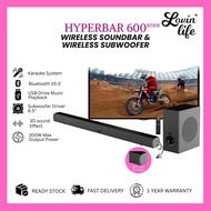 VF Hyperbar 600 BTRW 240W Soundbar with 6.5" Wireless SubWoofer Karaoke Bluetooth TV Speaker Audio P