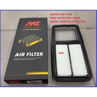 MEAUSU AIR FILTER  MSAF-BZ100(17801-BZ100)  MODEL: PERODUA AXIA 1.0 OLD