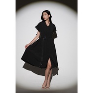 Jolie Clothing Viola Midi Dress with Floral Belt / Short Sleeve Dress Korean Dress Loose Dress