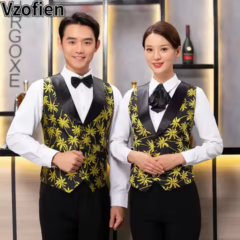 Waiter Uniforms Western Restaurant Vest Women Night Club Waitress Uniform Bar Tops Hot Pot Hotel Sta