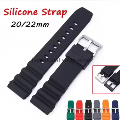 20mm 22mm Silicone Strap For Rolex SUBMARINER for Seiko SKX007 SRP777J1 Men Women Sport Watchband Wa