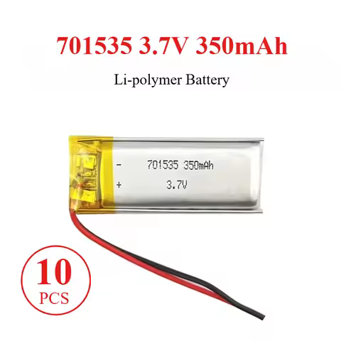 10PCS 701535 3.7V 350mAh Rechargeable Li-polymer Battery for Dog Training Device Bluetooth Headset C