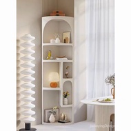 ✅FREE SHIPPING✅Cream Style Corner Cabinet Corner Cabinet Living Room Fan-Shaped Corner Sideboard Kitchen Triangle Corner Wall Shelf