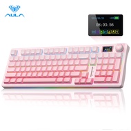 AULA S98 Pro mechanical keyboard side-engraved PBT keycaps LCD screen knob gaming