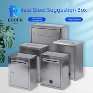DOOURPH Letter Box, Waterproof 3 Sizes Mailbox, Portable with Locks Stainless Steel Ballot Box Outdo