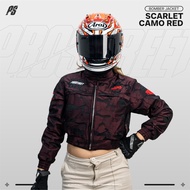 Prostreet Scarlet Camo Red Bomber Jacket Taslan Bomber Jacket Woman