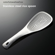 colorfulswallowfree Stainless Steel Hammer Pattern Rice Spoon Large Capacity Rice Paddle Cafeteria R