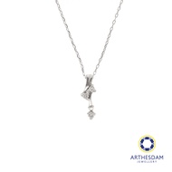 Arthesdam Jewellery 9K White Gold 3Diamond Pendant Chain Set 0.05CT