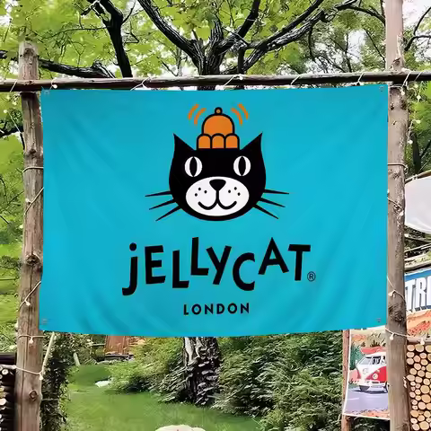 J-Jellycat Fluffy-Plush Anime Chart Flag for Living Room Home Dorm Decor Art Home Decor Banner