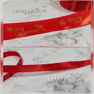 1Yard (90cm) Merry Christmas Satin Ribbon 1.3cm 2.5cm/Christmas Ribbon/Gift Ribbon/Hampers Ribbon