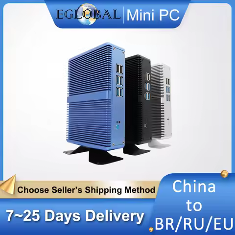 Eglobal Cheap Fanless Mini PC Windows 10 Pro Intel i5 7200U i3 7167U DDR4/DDR3 Barebone Computer Com