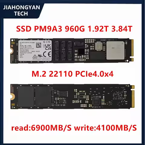 Original For Samsung PM9A3 960G 1.92T 3.84T M.2 22110 PCIe 4.0X4 Enterprise High Solid State Drive D