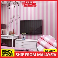 Pink Stripe Furniture Refurbished  PVC Self-Adhesive Waterproof Wallpaper Sticker wallpaper dinding 
