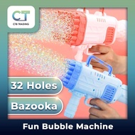 Mesin Buih Bazooka 32 Lubang Mainan Pistol Buih Kanak-kanak32-Hole Bazooka Bubble Machine Kids Bubbl