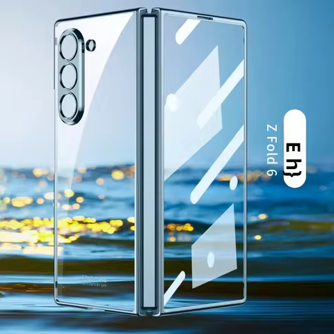 Transparent Hard PC Electroplated Frame Phone Cover For Samsung Galaxy Z Fold 7 Fold 6 Fold 6 4 Case