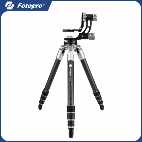 Fotopro E9 Carbon Fiber Tripod Gimbal Head Professional Camera Tripod for DSLR Astronomy Shooting Bi