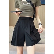 Little Otaku Women Original Clothing Leak-Picking Ice Silk Quick-Drying Overalls Five-Point Pants Wo