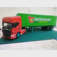 Welly 1:32 Scania Interway Container Truck Trailer Custom Diecast Alloy Model