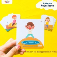 Flash Card Mengenal Kata Kerja Kartu Terapi Wicara Kosa Kata Anak