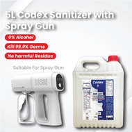 Codex Nano Mist Sanitizer 5L Liquid Disinfectant Sanitizer Non-Alcohol Anti-Coronavirus K5 Nano Spray Gun 消毒液