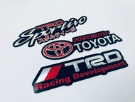 สติ๊กเกอร์ TRD Toyota Racing Sportivo JDM สติกเกอร์ สีแดง [3ชิ้น] Car Foil Stickers 3D ตัวนูน แต่งรถ ติดรถ ติดกระจก ข้างรถ ท้ายรถ รถยนต์ รถกระบะ Vios Yaris Vigo Revo Fortuner