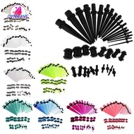 [Dynwave2] 36pcs Ear Gauge Stretching Kit Tapers + Plugs w/ Rubber O-ring 14G-00G