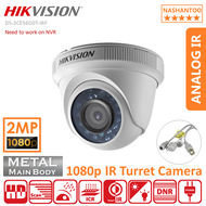 Hikvision CCTV Security Cameras DS-2CE56D0T-IRF 2MP Fixed Turret Camera, Iron Case IP66 4in1 Switchable Signals 1080p Smart IR Analog Turret CCTV Camera NASHANTOO