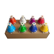 [musbmy] Desk Bells 8 Notes Metal Hand Rainbow Music Percussion Instrument Smooth Edges Holiday Birt