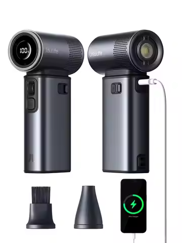 JISULIFE Handheld Fan Ultra 2, Powerful Turbo Jet Fan, 100 Speeds, 9000mAh Rechargeable Battery, LED