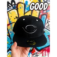 Adjustable cap, Men's Cincinnati Reds New Era Black  59FIFTY Fitted Hat, multi-color embroidered  cl