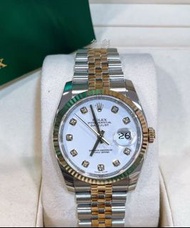 👑[現貨]🔥🔥Rolex Datejust 勞力士日誌系列 116233 白面鑽刻 36mm表徑 間18K金 自動機械 淨表  rolex/rolex submariner/rolex daytona