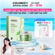 Combo COLORKEY LUMINOUS Green Tea: 01 Mặt Nạ Bùn Không Gây Khô Da 60g và 1 Hộp 10 miếng Mặt Nạ Hỗ Tr
